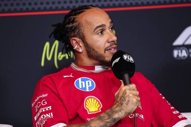 F1 - CANADIAN GRAND PRIX 2025 HAMILTON Lewis (gbr), Scuderia Ferrari SF-25, portrait press conference, PK, Pressekonferenz during the Formula 1 Pirelli Grand Prix du Canada 2025, 10th round of the 2025 FIA Formula One World Championship, WM, Weltmeisterschaft from June 14 to 16, 2025 on the Circuit Gilles Villeneuve, in Montrà al, Canada - Montrà alCanada Copyright: xEricxAlonsox