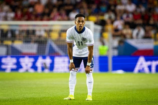 Fußball, U21 EM, Tschechien - England CZECHIA U21, U 21 - ENGLAND U21 Omari Hutchinson of England during the UEFA European Under-21 Championship 2025 Group B football match between Czechia U21 and England U21. Stadium DAC Arena (Mol Arena), Dunajska Streda, Slovakia, June 12, 2025. Photo by Branislav Racko Copyright: xx 080A5883