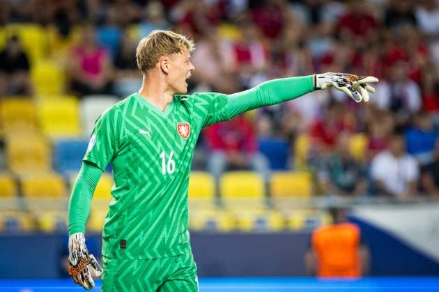 Fußball, U21 EM, Tschechien - England CZECHIA U21, U 21 - ENGLAND U21 Lukas Hornicek of Czechia during the UEFA European Under-21 Championship 2025 Group B football match between Czechia U21 and England U21. Stadium DAC Arena (Mol Arena), Dunajska Streda, Slovakia, June 12, 2025. Photo by Branislav Racko Copyright: xx 080A5958