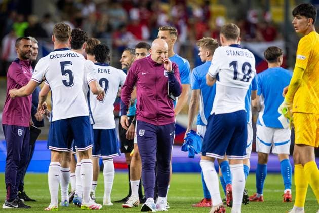 CZECHIA U21, U 21 - ENGLAND U21 Head coach of England U21 Lee Carsley during the UEFA European Under-21 Championship 2025 Group B football match between Czechia U21 and England U21. Stadium DAC Arena (Mol Arena), Dunajska Streda, Slovakia, June 12, 2025. Photo by Branislav Racko Copyright: xx 080A7661