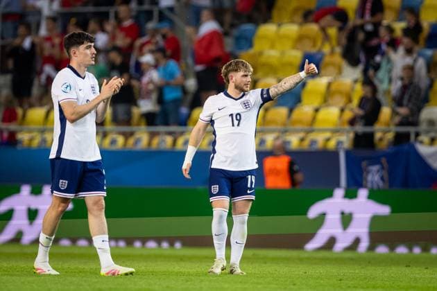 CZECHIA U21, U 21 - ENGLAND U21 Harvey Elliott of England during the UEFA European Under-21 Championship 2025 Group B football match between Czechia U21 and England U21. Stadium DAC Arena (Mol Arena), Dunajska Streda, Slovakia, June 12, 2025. Photo by Branislav Racko Copyright: xx 080A7730
