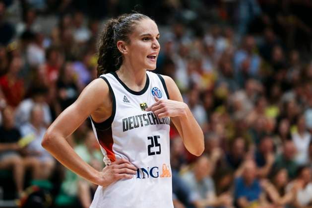 Basketball Damen Testspiel: Belgien-Deutschland; 12.06.2025 Clara Bielefeld (Deutschland, 25) Basketball Damen Testspiel: Belgien-Deutschland; Löwen, Sportoase am 12.06.2025 Copyright: xBEAUTIFULxSPORTS Freisenx