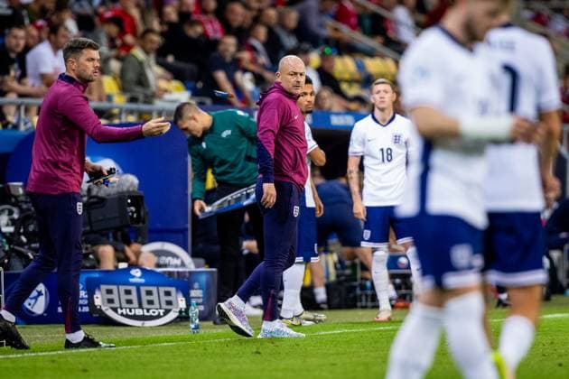 CZECHIA U21, U 21 - ENGLAND U21 Head coach of England U21 Lee Carsley during the UEFA European Under-21 Championship 2025 Group B football match between Czechia U21 and England U21. Stadium DAC Arena (Mol Arena), Dunajska Streda, Slovakia, June 12, 2025. Photo by Branislav Racko Copyright: xx 080A7129