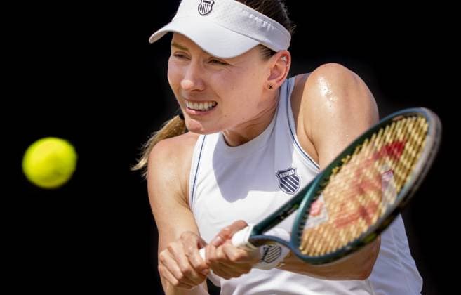 DEN BOSCH - Ekaterina Alexandrova (RUS) in her match against Veronika Kudermetova (RUS) during the quarterfinals of the Libema Open. The tennis tournament takes place at the Autotron in Rosmalen. ANP SANDER KONING xVIxANPxSportx xxANPxIVx 529834214 originalFilename: 529834214.jpg