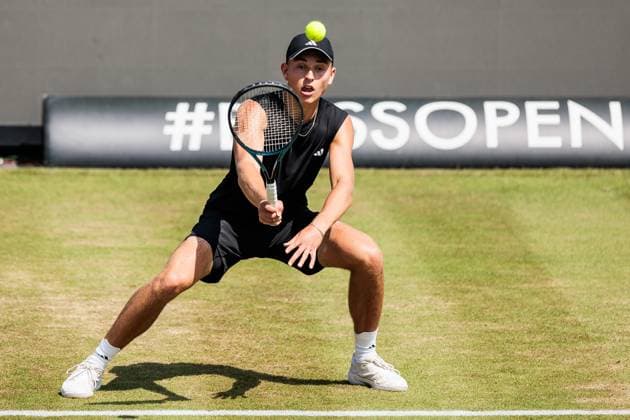 BOSS OPEN ATP250; 13.06.2025 Justin Engel (GER) im Match gegen Felix Auger-Aliassime (CAN) BOSS OPEN ATP250; Stuttgart, Tennisclub Weissenhof am 13.06.2025 Copyright: xBEAUTIFULxSPORTS Wunderlx