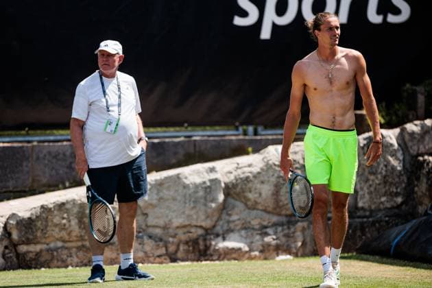 Sport Bilder des Tages BOSS OPEN ATP250; 13.06.2025 Alexander Michailowitsch Swerew (Vater und Trainer von Alexander Zverev) und Alexander Zverev (GER) beim Training, trainieren BOSS OPEN ATP250; Stuttgart, Tennisclub Weissenhof am 13.06.2025 Copyright: xBEAUTIFULxSPORTS Wunderlx