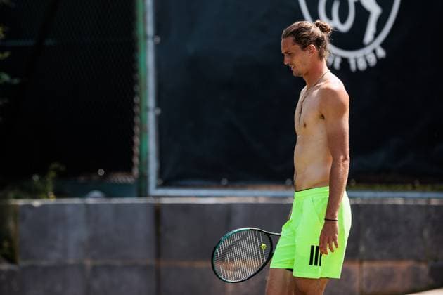 BOSS OPEN ATP250; 13.06.2025 Alexander Zverev (GER) beim Training, trainiert, Oberkörperfrei BOSS OPEN ATP250; Stuttgart, Tennisclub Weissenhof am 13.06.2025 Copyright: xBEAUTIFULxSPORTS Wunderlx