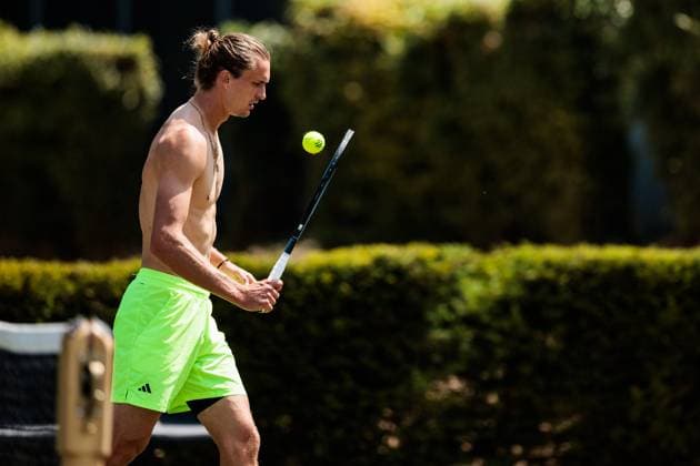 BOSS OPEN ATP250; 13.06.2025 Alexander Zverev (GER) beim Training, trainiert BOSS OPEN ATP250; Stuttgart, Tennisclub Weissenhof am 13.06.2025 Copyright: xBEAUTIFULxSPORTS Wunderlx