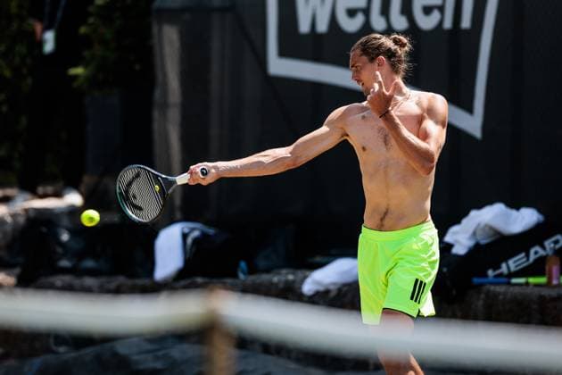 BOSS OPEN ATP250; 13.06.2025 Alexander Zverev (GER) beim Training, trainiert BOSS OPEN ATP250; Stuttgart, Tennisclub Weissenhof am 13.06.2025 Copyright: xBEAUTIFULxSPORTS Wunderlx