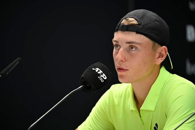 Pressekonferenz PK Justin Engel (GER) Portrait Tennis Herren BOSS Open ATP, Tennis Herren 250 Stuttgart 2025 Weissenhof BOSS Open ATP 250 Stuttgart 2025
