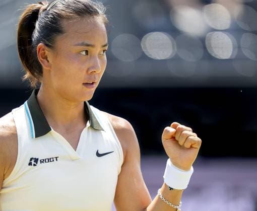 DEN BOSCH - Yue Yuan (CHN) in her match against Elise Mertens (BEL) during the quarterfinals of the Libema Open. The tennis tournament takes place at the Autotron in Rosmalen. ANP SANDER KONING xVIxANPxSportx xxANPxIVx 529839287 originalFilename: 529839287.jpg