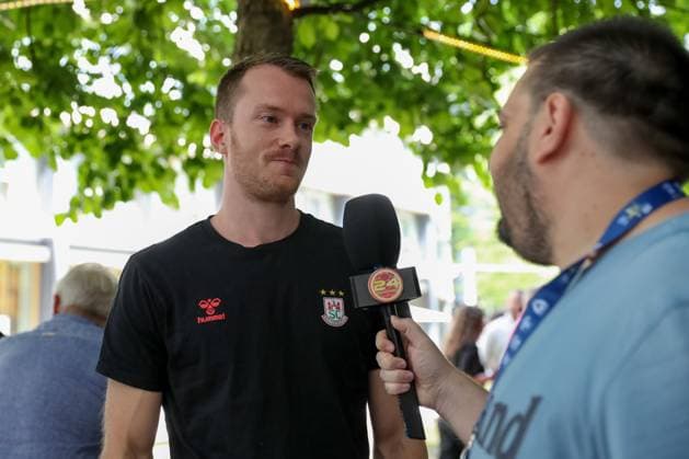 13.06.2025, xgox, Handball, EHF Champions League, Media Day und Abschlusstraining emspor, v.l. Felix Claar (Magdeburg, 7) Koeln