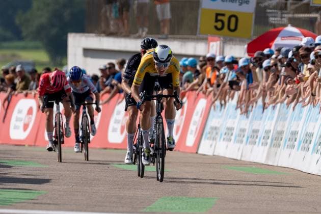 Sursee, Schweiz, June 13, 2025 REUSSER Marlen (MOVISTAR TEAM) Defends the yellow jersey during the 2th stage of the Tour de Suisse Women 2025 (Pascal von Büren SPP) Copyright: xPascalxvonxBürenx xSPPx spp-en-PaVoBSp-Pavo-TDS-Women-5