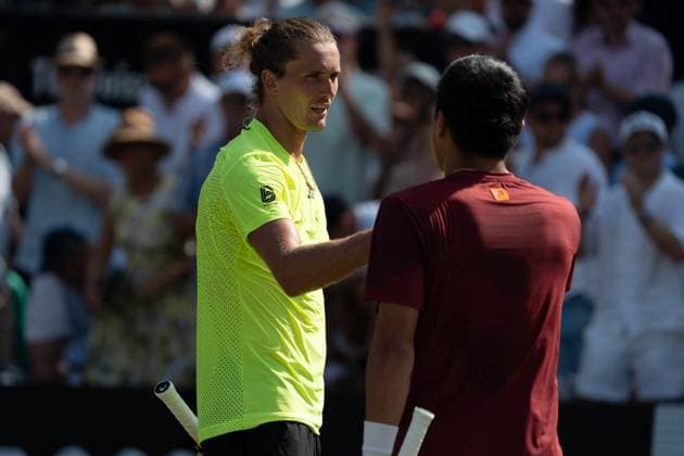 Alexander Zverev Sieg, Emotionen, Freude, Erleichterung, Alexander Zverev vs. Brandon Nakashima, Tennis, ATP, Tennis Herren Turnier, Boss-Open, Center-Court, Viertelfinale, 13.06.2025, Alexander Zverev vs. Brandon Nakashima, Tennis, ATP-Turnier, Boss-Open, Center-Court, Viertelfinale, 13.06.2025, Stuttgart Copyright: xEibner-Pressefoto EdwardxCheungx EP_ECG