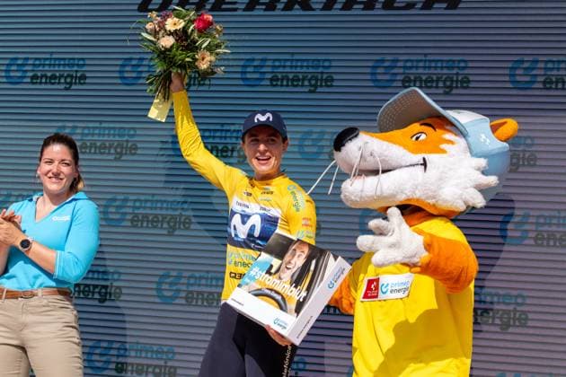Sursee, Schweiz, June 13, 2025 REUSSER Marlen (MOVISTAR TEAM) Defends the yellow jersey during the 2th stage of the Tour de Suisse Women 2025 (Pascal von Büren SPP) Copyright: xPascalxvonxBürenx xSPPx spp-en-PaVoBSp-Pavo-TDS-Women-10