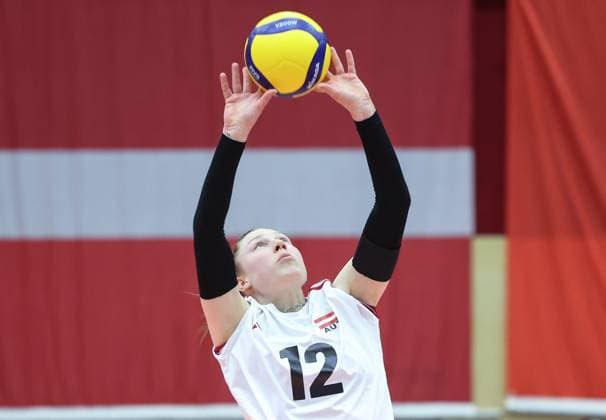 Volleyball, Frauen CEV European Silver League, Lettland - Österreich VOLLEYBALL - CEV EVSLW, LAT vs AUT AMSTETTEN,AUSTRIA,13.JUN.25 - VOLLEYBALL - CEV European Silver League Women, OEVV international match, Länderspiel, Nationalmannschaft Latvia vs Austria. Image shows Victoria Deisl (AUT).  GEPAxpictures xHaraldxSteiner