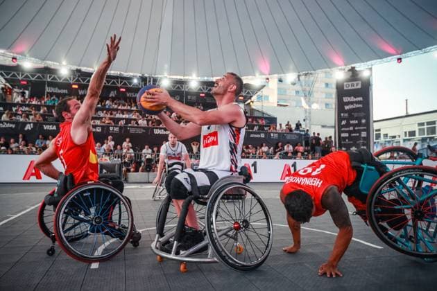 Bilder des Jahres 2025, Sport 06 Juni Sport Themen der Woche KW24 Sport Bilder des Tages BASKETBALL - FIBA 3x3 World Tour VIENNA,AUSTRIA,13.JUN.25 - BASKETBALL - FIBA 3x3 World Tour. Image shows Mehmet Hayirli (AUT).  GEPAxpictures xManuelxBinder