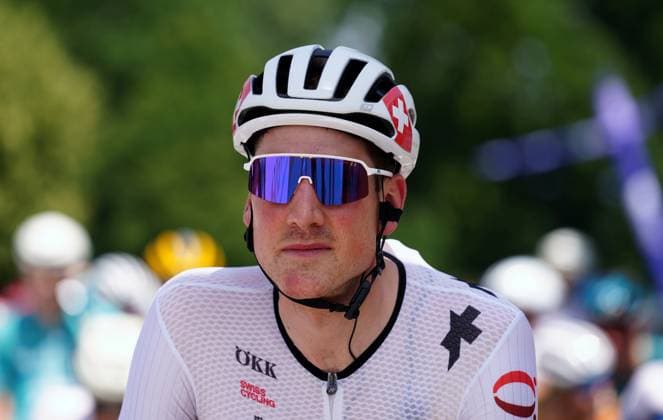 13.06.2025 Gippingen Schweiz. Radsport GP Gippingen. Grosser Preis des Kantons Aargau. Bild : Stefan Kueng (SUI) Team Swiss Cycling Aktion Einzelbild