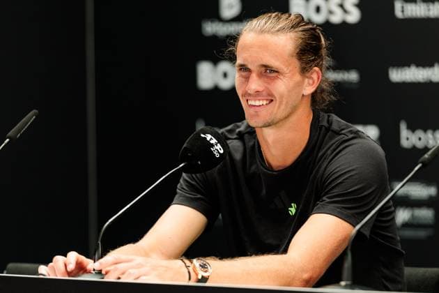BOSS OPEN ATP250; 13.06.2025 Alexander Zverev (GER) während der Pressekonferenz, lächelt BOSS OPEN ATP250; Stuttgart, Tennisclub Weissenhof am 13.06.2025 Copyright: xBEAUTIFULxSPORTS Wunderlx