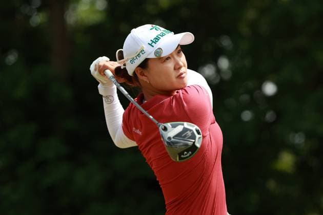 Meijer LPGA, Golf Damen Classic BELMONT, MICHIGAN-JUNE 13: Minjee Lee of Australia plays her tee shot on the 10th hole during the second round of the Meijer LPGA Classic for Simply Give golf tournament at Blythefield Country Club in Belmont, MI, USA Friday, June 13, 2025. Belmont Michigan United States  Copyright: xJorgexLemusx originalFilename:lemus-meijerlp250613_npRlr.jpg