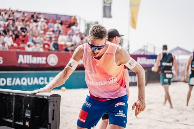 Beachvolleyball Männer Allianz German Beach Tour 2025 Tourstop Bremen 13.06.2025 David Poniewaz Bremen Waterfront Bremen Deutschland