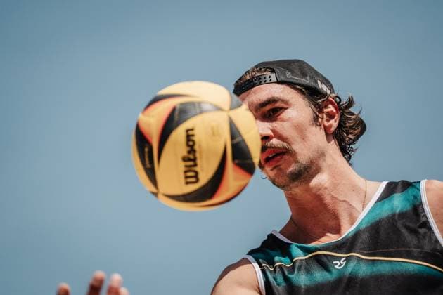 Beachvolleyball Männer Allianz German Beach Tour 2025 Tourstop Bremen 13.06.2025 Jannik Kühlborn Bremen Waterfront Bremen Deutschland