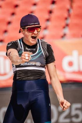 Beachvolleyball Frauen Allianz German Beach Tour 2025 Tourstop Bremen 13.06.2025 Melanie Gernert jubelt Bremen Waterfront Bremen Deutschland