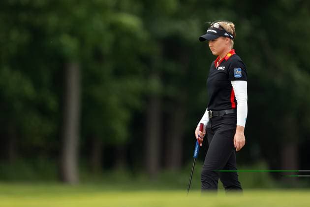 Meijer LPGA, Golf Damen Classic for Simply Give BELMONT, MICHIGAN - JUNE 13: Brooke M. Henderson of Canada looks over the 7th green during the second round of the Meijer LPGA Classic for Simply Give golf tournament at Blythefield Country Club in Belmont, MI, USA Friday, June 13, 2025. Belmont Michigan United States  Copyright: xAmyxLemusx originalFilename:lemus-meijerlp250613_np8gn.jpg