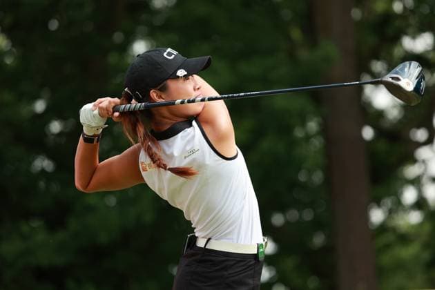 Meijer LPGA, Golf Damen Classic BELMONT, MICHIGAN-JUNE 13: Heather Lin of Chinese Taipei plays her tee shot on the 10th hole during the second round of the Meijer LPGA Classic for Simply Give golf tournament at Blythefield Country Club in Belmont, MI, USA Friday, June 13, 2025. Belmont Michigan United States  Copyright: xJorgexLemusx originalFilename:lemus-meijerlp250613_npJra.jpg