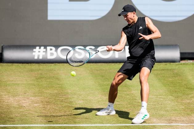BOSS OPEN ATP250; 13.06.2025 Justin Engel (GER) im Match gegen Felix Auger-Aliassime (CAN) BOSS OPEN ATP250; Stuttgart, Tennisclub Weissenhof am 13.06.2025 Copyright: xBEAUTIFULxSPORTS Wunderlx