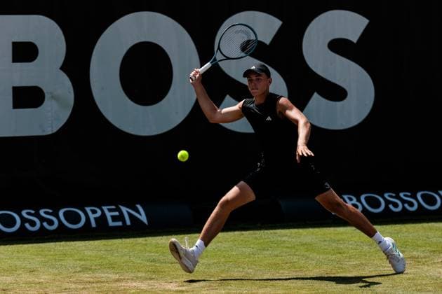 BOSS OPEN ATP250; 13.06.2025 Justin Engel (GER) im Match gegen Felix Auger-Aliassime (CAN) BOSS OPEN ATP250; Stuttgart, Tennisclub Weissenhof am 13.06.2025 Copyright: xBEAUTIFULxSPORTS Wunderlx