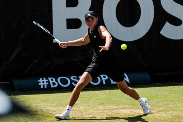 BOSS OPEN ATP250; 13.06.2025 Justin Engel (GER) im Match gegen Felix Auger-Aliassime (CAN) BOSS OPEN ATP250; Stuttgart, Tennisclub Weissenhof am 13.06.2025 Copyright: xBEAUTIFULxSPORTS Wunderlx
