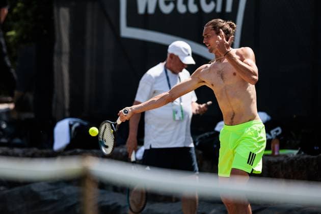 BOSS OPEN ATP250; 13.06.2025 Alexander Zverev (GER) beim Training, trainieren BOSS OPEN ATP250; Stuttgart, Tennisclub Weissenhof am 13.06.2025 Copyright: xBEAUTIFULxSPORTS Wunderlx
