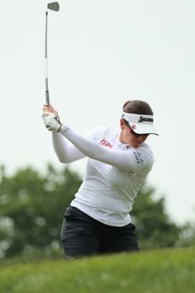Meijer LPGA, Golf Damen Classic BELMONT, MICHIGAN-JUNE 13: Hannah Green of Australia plays her tee shot on the 5th hole during the second round of the Meijer LPGA Classic for Simply Give golf tournament at Blythefield Country Club in Belmont, MI, USA Friday, June 13, 2025. Belmont Michigan United States  Copyright: xJorgexLemusx originalFilename:lemus-meijerlp250613_npMP8.jpg