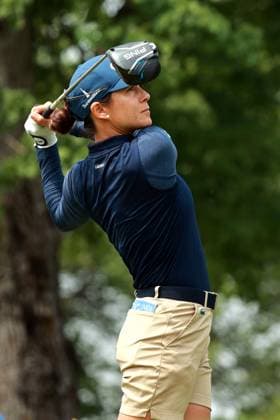 Meijer LPGA, Golf Damen Classic BELMONT, MICHIGAN-JUNE 13: Azahara Munoz of Spain plays her tee shot on the second hole during the second round of the Meijer LPGA Classic for Simply Give golf tournament at Blythefield Country Club in Belmont, MI, USA Friday, June 13, 2025. Belmont Michigan United States  Copyright: xJorgexLemusx originalFilename:lemus-meijerlp250613_npJCh.jpg
