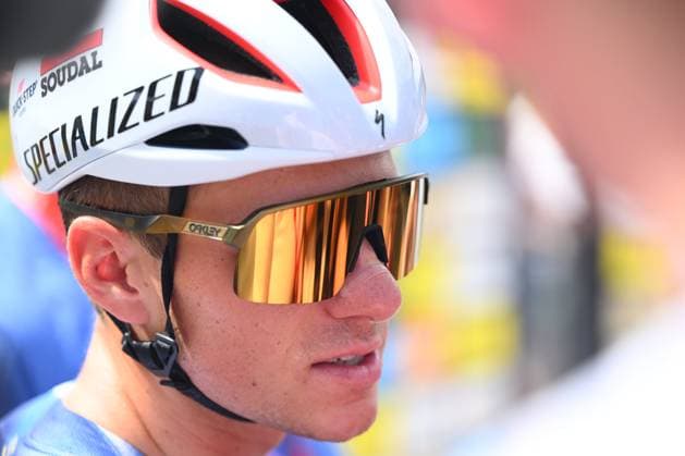 Criterium du Dauphine 2025 Stage 7 VALMEINIER 1800, FRANCE - JUNE 14 : Evenepoel Remco (BEL) of Soudal - Quick Step during stage 7 of the 77th edition of Criterium du Dauphine Libere an UCI World Tour 2.UWT cycling road race stage for Men Elite of 131.6 km with start in Grand-Aigueblanche and finish in Valmeinier 1800 on June 14, 2025 in Valmeinier 1800, France, 14 06 2025 ( Motordriver Kenny Verfaillie - Valmeinier 1800 France  Copyright: xVincentxKalutx