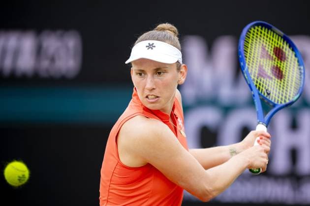 DEN BOSCH - Elise Mertens (BEL) in her match against Ekaterina Alexandrova (RUS) during the semifinals of the Libema Open. The tennis tournament takes place at the Autotron in Rosmalen. ANP SANDER KONING xVIxANPxSportx xxANPxIVx 529877719 originalFilename: 529877719.jpg