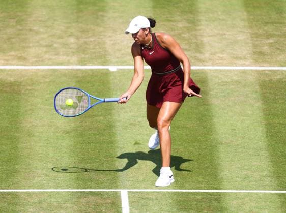 HSBC Tennis Championships, Day Five Queens Club, London, UK - 13 Jun 2025 Madison Keys (USA) in action during her Quarter Final match against Diana Shnaider in the 2025 HSBC Championships at Queens Club London Queens Club London GBR, UK NEWSPAPERS OUT Copyright: xMarkxGreenwoodx
