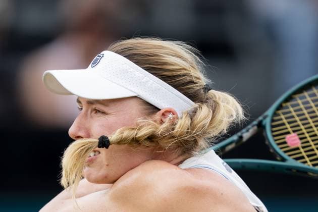 DEN BOSCH - Ekaterina Alexandrova (RUS) in her match against Elise Mertens (BEL) during the semifinals of the Libema Open. The tennis tournament takes place at the Autotron in Rosmalen. ANP SANDER KONING xVIxANPxSportx xxANPxIVx 529878600 originalFilename: 529878600.jpg