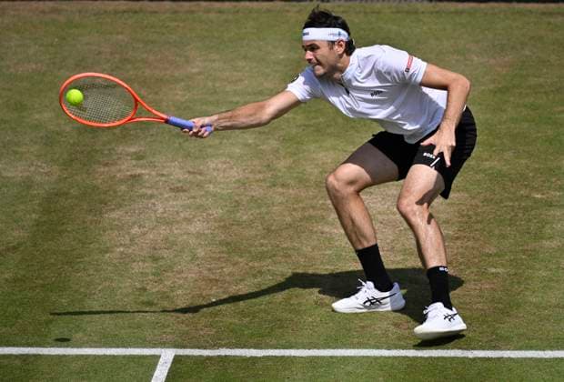 Taylor Fritz (USA) Aktion Tennis Herren BOSS Open ATP, Tennis Herren 250 Stuttgart 2025 Weissenhof BOSS Open ATP 250 Stuttgart 2025