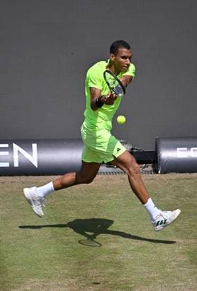 Felix Auger-Aliassime (CAN) Aktion Tennis Herren BOSS Open ATP, Tennis Herren 250 Stuttgart 2025 Weissenhof BOSS Open ATP 250 Stuttgart 2025