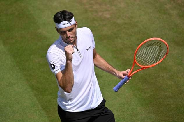 Taylor Fritz (USA) Jubel, Freude, Emotion, emotional, jubelt, Glueck, gluecklich, Tennis Herren BOSS Open ATP, Tennis Herren 250 Stuttgart 2025 Weissenhof BOSS Open ATP 250 Stuttgart 2025