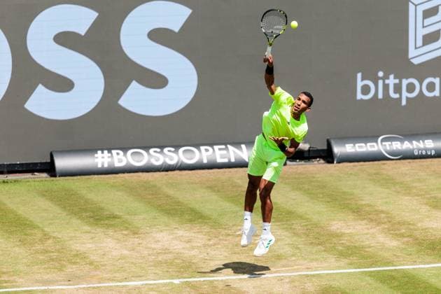 BOSS OPEN ATP250; 14.06.2025 Felix Auger-Aliassime (CAN) im Match gegen Taylor Fritz (USA) BOSS OPEN ATP250; Stuttgart, Tennisclub Weissenhof am 14.06.2025 Copyright: xBEAUTIFULxSPORTS Wunderlx