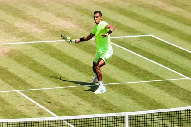 BOSS OPEN ATP250; 14.06.2025 Felix Auger-Aliassime (CAN) im Match gegen Taylor Fritz (USA) BOSS OPEN ATP250; Stuttgart, Tennisclub Weissenhof am 14.06.2025 Copyright: xBEAUTIFULxSPORTS Wunderlx