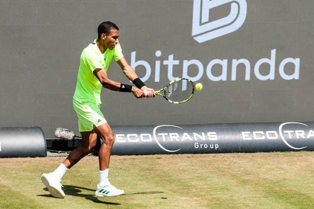 BOSS OPEN ATP250; 14.06.2025 Felix Auger-Aliassime (CAN) im Match gegen Taylor Fritz (USA) BOSS OPEN ATP250; Stuttgart, Tennisclub Weissenhof am 14.06.2025 Copyright: xBEAUTIFULxSPORTS Wunderlx