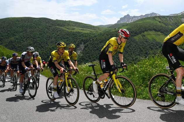 Criterium du Dauphine 2025 Stage 7 VALMEINIER 1800, FRANCE - JUNE 14 : Vingegaard Jonas (DEN) of Team Visma Lease a Bike during stage 7 of the 77th edition of Criterium du Dauphine Libere an UCI World Tour 2.UWT cycling road race stage for Men Elite of 131.6 km with start in Grand-Aigueblanche and finish in Valmeinier 1800 on June 14, 2025 in Valmeinier 1800, France, 14 06 2025 ( Motordriver Kenny Verfaillie - Valmeinier 1800 France  Copyright: xVincentxKalutx