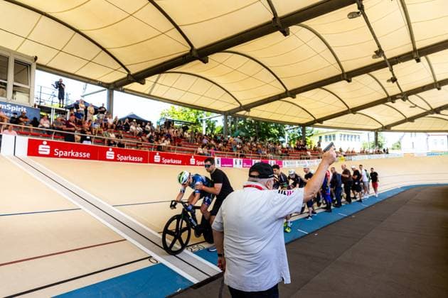 Erfurt , 140625 , Deutsche Meisterschaft Steher & Derny (Finale) im Bild: Derny Frauen Feature