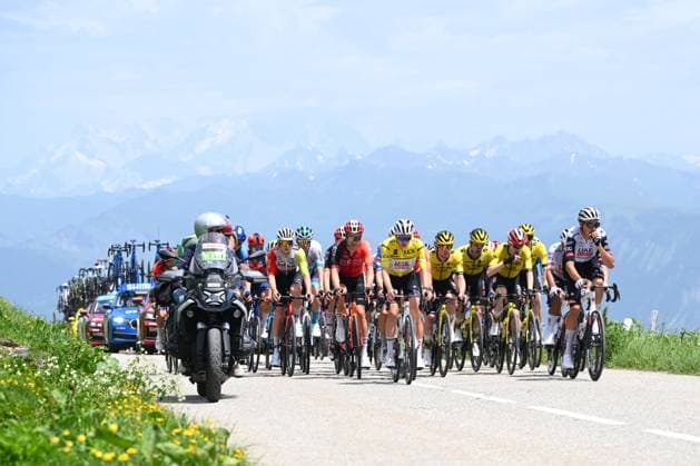Criterium du Dauphine 2025 Stage 7 VALMEINIER 1800, FRANCE - JUNE 14 : Pogacar Tadej (SLO) of UAE Team Emirates - XRG during stage 7 of the 77th edition of Criterium du Dauphine Libere an UCI World Tour 2.UWT cycling road race stage for Men Elite of 131.6 km with start in Grand-Aigueblanche and finish in Valmeinier 1800 on June 14, 2025 in Valmeinier 1800, France, 14 06 2025 ( Motordriver Kenny Verfaillie - Valmeinier 1800 France  Copyright: xVincentxKalutx