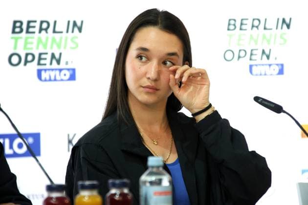 DEU, Berlin Tennis Open, 14.06.2025, Rot-Weiss Tennisanlage, Berlin, DEU, Berlin Tennis Open, im Bild PK Andrea Petkovic (Director of Excitement), Eva Lys, Andrea Petkovic und Markus Zoecke
