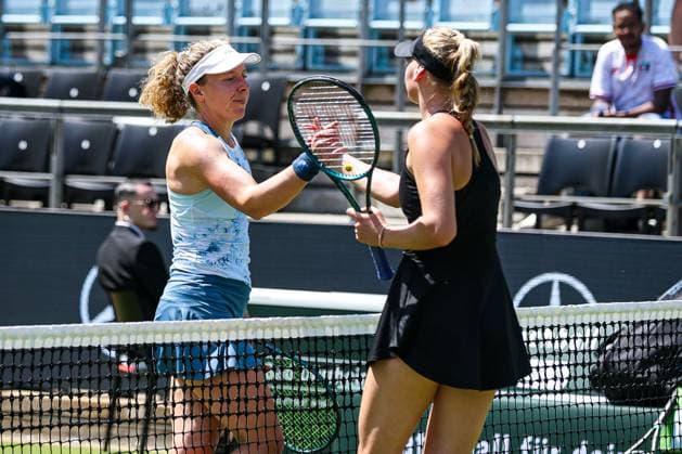 Anna-Lena Friedsam GER und Ashlyn Krueger USA, Berlin Tennis Open by HYLO 2025, Berlin, LTTC Rot-Weiß , 14.06.2025, Copyright: xClaudioxGärtnerx